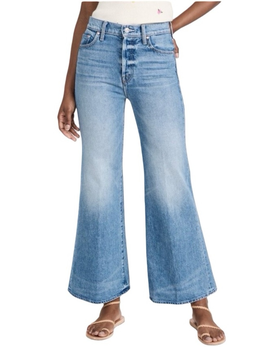 MOTHER The Tomcat Roller Wide Leg Denim Jeans Pretty Is As Pretty Does Size 28